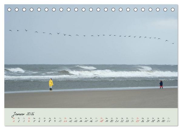 Produktbild: Nordsee &ndash; D&uuml;nen, Sand, Wasser und Wolken (Tischkalender 2026 DIN A5 quer), CALVENDO Monatskalender