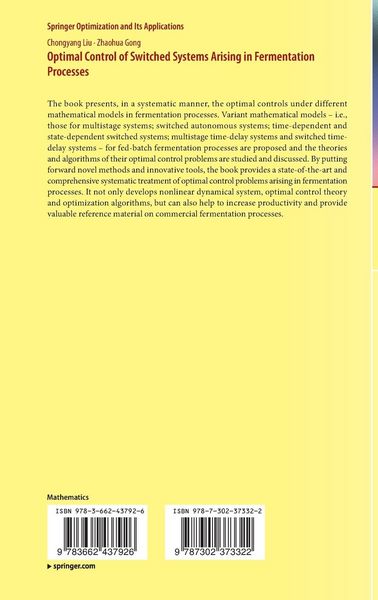 Produktbild: Optimal Control of Switched Systems Arising in Fermentation Processes