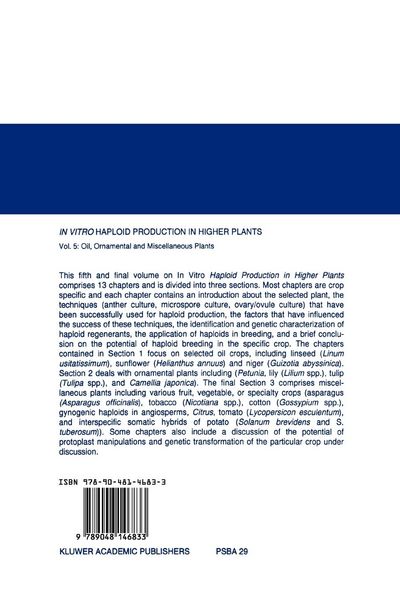 Produktbild: In Vitro Haploid Production in Higher Plants