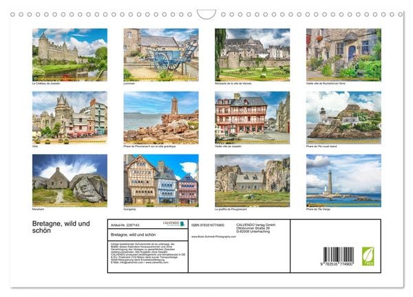 Produktbild: Bretagne, wild und sch&ouml;n (Wandkalender 2027 DIN A3 quer), CALVENDO Monatskalender