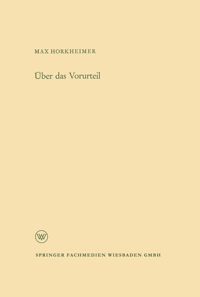 Produktbild: &Uuml;ber das Vorurteil