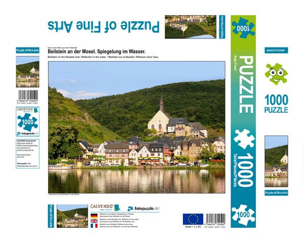 Produktbild: CALVENDO Puzzle Beilstein an der Mosel. Spiegelung im Wasser. | 1000 Teile Lege-Gr&ouml;&szlig;e 64x48cm Foto-Puzzle f&uuml;r gl&uuml;ckliche Stunden