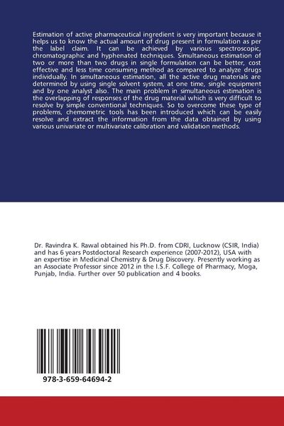 Produktbild: Chemometric Tools for Simultaneous Estimation in Pharmaceuticals