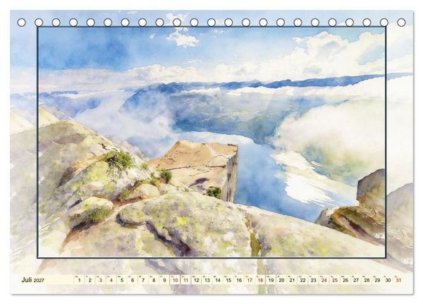 Produktbild: Impressionen aus Norwegen (Tischkalender 2027 DIN A5 quer), CALVENDO Monatskalender