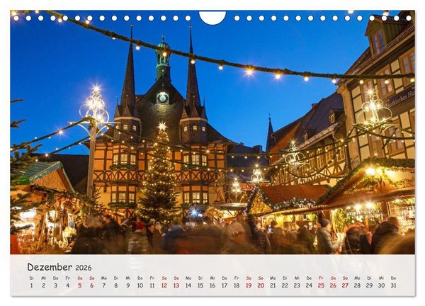 Produktbild: Wernigerode - Historische Fachwerkstadt am Harz (Wandkalender 2026 DIN A4 quer), CALVENDO Monatskalender