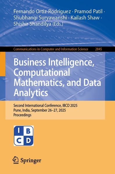 Produktbild: Business Intelligence, Computational Mathematics, and Data Analytics