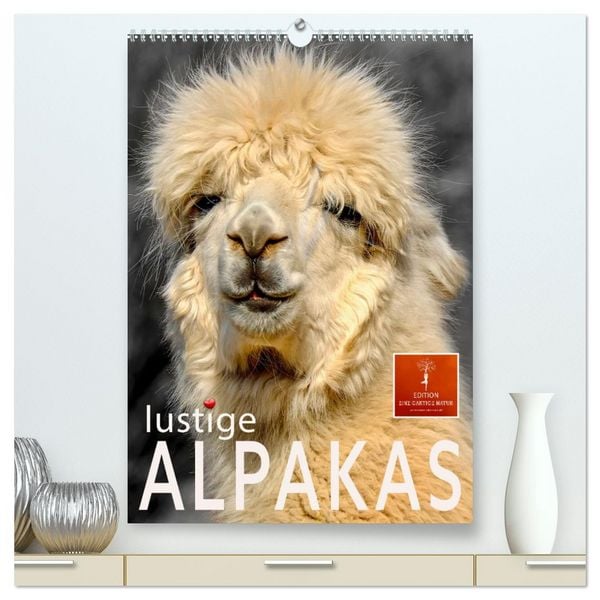 Produktbild: Lustige Alpakas (hochwertiger Premium Wandkalender 2026 DIN A2 hoch), Kunstdruck in Hochglanz