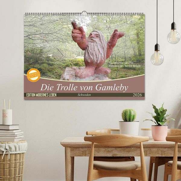 Produktbild: Die Trolle von Gamleby - Schweden - Skulpturen von Jan Pol (Wandkalender 2026 DIN A2 quer), CALVENDO Monatskalender