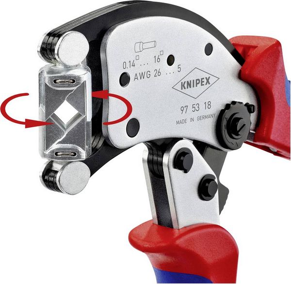 Produktbild: Knipex Twistor16 97 53 18 Crimpzange Aderendh&uuml;lsen 0.14 bis 16mm&sup2;