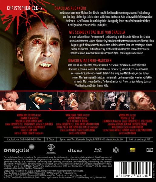 Dracula Triple Blood Edition: Draculas Rückkehr / Wie schmeckt das Blut von Dracula / Dracula jagt Mini-Mädchen [3 Blu-rays]]