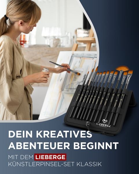 Produktbild: LIEBERGE K&uuml;nstlerpinsel Klassik &brvbar; 12 Pinsel