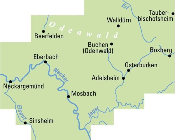 Produktbild: ADFC-Regionalkarte Neckar-Odenwald, 1:50.000, reiß- und wetterfest, GPS-Tracks Download