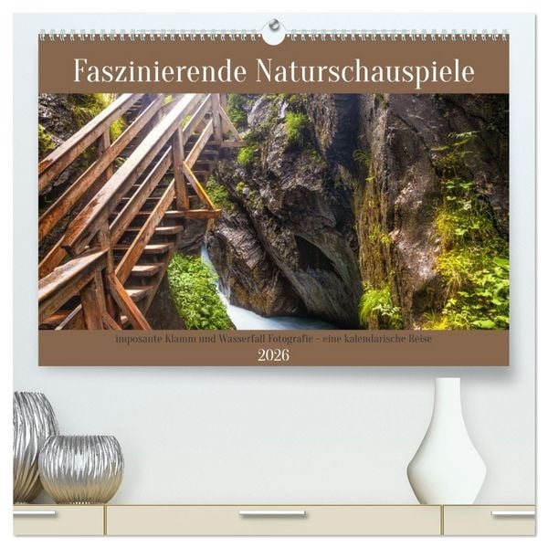 Produktbild: Faszinierende Naturschauspiele - imposante Klamm und Wasserfall Fotografie (hochwertiger Premium Wandkalender 2026 DIN A2 quer), Kunstdruck in Hochglanz