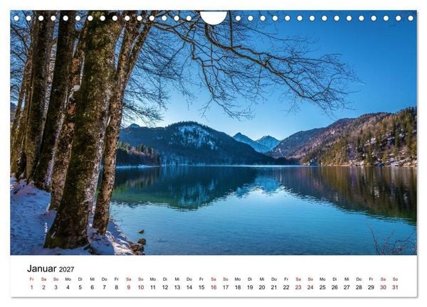 Produktbild: Bayerische Seen - Wo die Berge das Wasser ber&uuml;hren (Wandkalender 2027 DIN A4 quer), CALVENDO Monatskalender