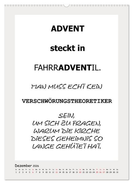 Produktbild: Spr&uuml;chekalender. Witziges f&uuml;rs B&uuml;ro (hochwertiger Premium Wandkalender 2026 DIN A2 hoch), Kunstdruck in Hochglanz