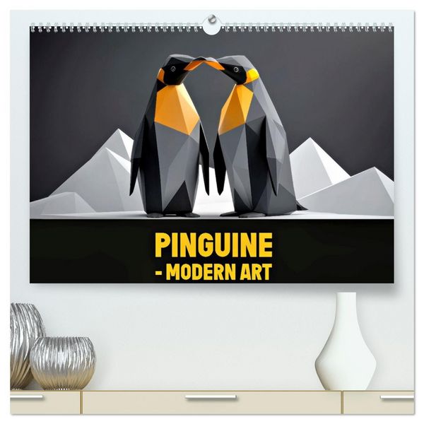 Produktbild: PINGUINE - modern Art (hochwertiger Premium Wandkalender 2026 DIN A2 quer), Kunstdruck in Hochglanz