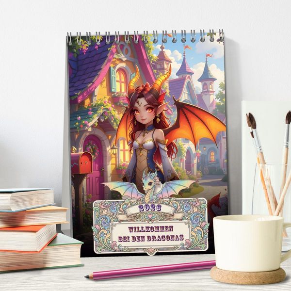 Produktbild: Willkommen bei den Dragonas (Tischkalender 2026 DIN A5 hoch), CALVENDO Monatskalender