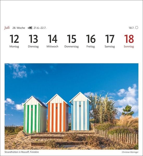 Produktbild: Bretagne & Normandie Sehnsuchtskalender 2027 - Wochenkalender mit 53 Postkarten