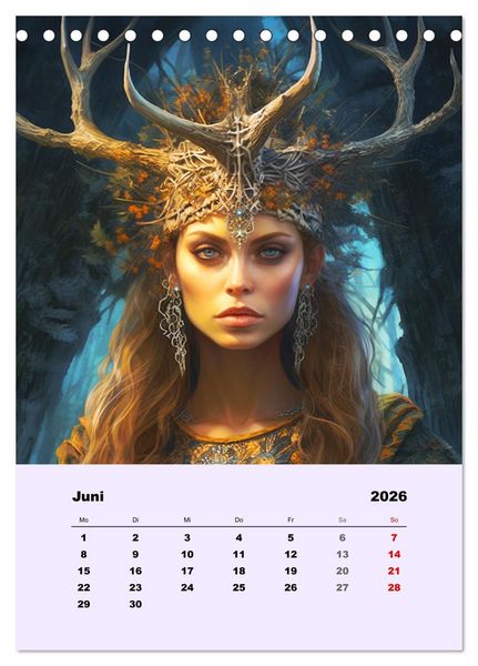 Produktbild: Magische Reise zu mystischen Wesen. Keltische Fantasie-Gestalten (Tischkalender 2026 DIN A5 hoch), CALVENDO Monatskalender