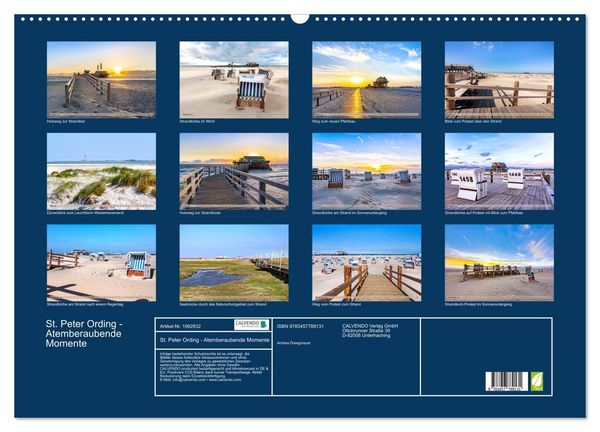 Produktbild: St. Peter Ording - Atemberaubende Momente (Wandkalender 2026 DIN A2 quer), CALVENDO Monatskalender