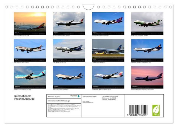Produktbild: Internationale Frachtflugzeuge (Wandkalender 2026 DIN A4 quer), CALVENDO Monatskalender
