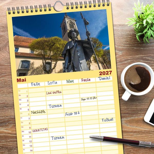 Produktbild: Familienplaner 2027 - Pfullendorf - die Perle im Linzgau mit 5 Spalten (Wandkalender, 21 x 45 cm) CALVENDO