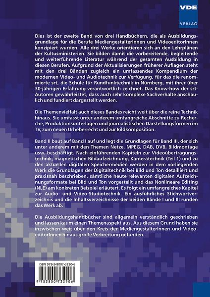 Produktbild: Ausbildungshandbuch audiovisuelle Medienberufe Bd.II