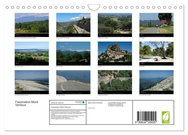 Produktbild: Faszination Mont Ventoux (Wandkalender 2026 DIN A4 quer), CALVENDO Monatskalender