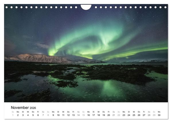 Produktbild: Nordlichter - Farbenspiel am arktischen Nachthimmel (Wandkalender 2026 DIN A4 quer), CALVENDO Monatskalender