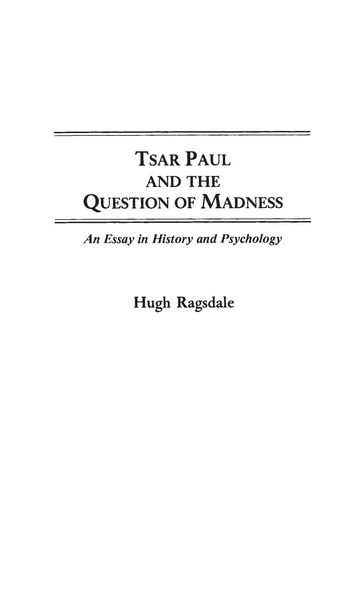 Produktbild: Tsar Paul and the Question of Madness