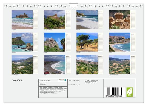 Produktbild: Kalabrien (Wandkalender 2026 DIN A4 quer), CALVENDO Monatskalender