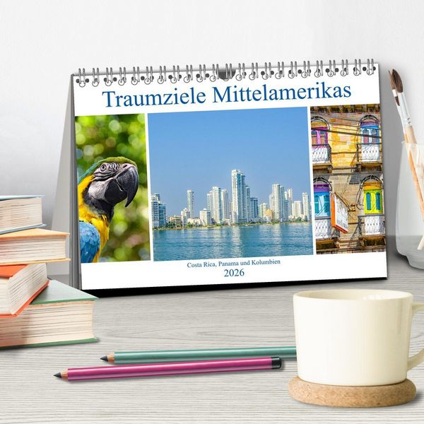 Produktbild: Traumziele Mittelamerikas - Costa Rica, Panama und Kolumbien (Tischkalender 2026 DIN A5 quer), CALVENDO Monatskalender
