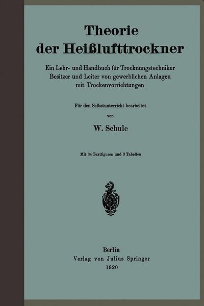 Produktbild: Theorie der Hei&szlig;lufttrockner