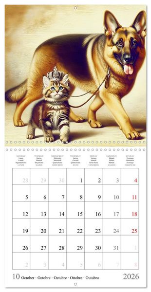 Produktbild: Des amis inhabituels (Calendrier mural carr&eacute; 2026 30x30 cm) Calendrier double avec une page pour vos prises de notes
