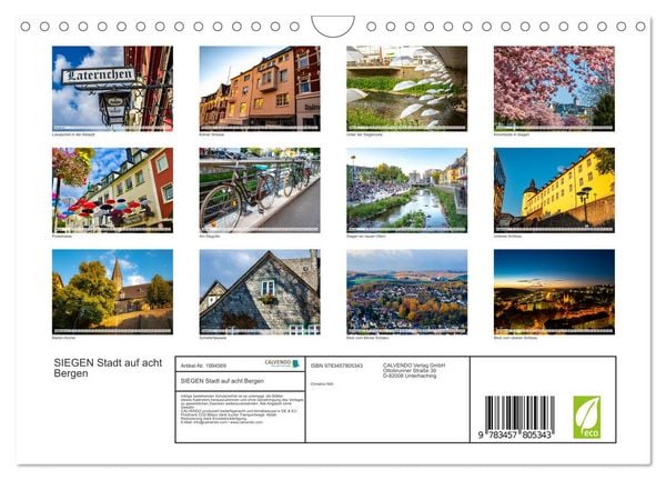 Produktbild: SIEGEN Stadt auf acht Bergen (Wandkalender 2026 DIN A4 quer), CALVENDO Monatskalender