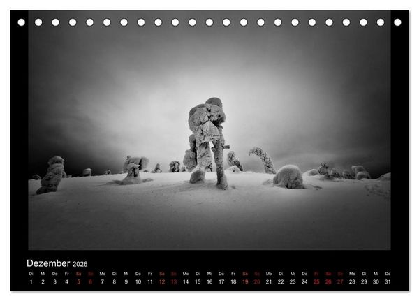 Produktbild: Soultouch - Schwarzwei&szlig; Landschaften, die die Seele ber&uuml;hren (Tischkalender 2026 DIN A5 quer), CALVENDO Monatskalender