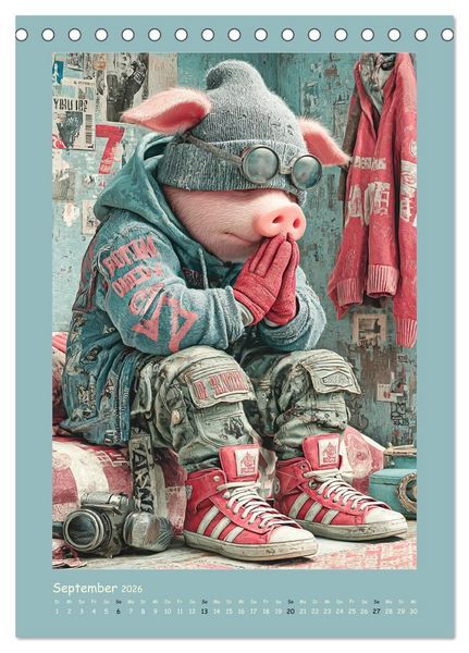 Produktbild: Street Hogz. Charakterschweine mit Haltung (Tischkalender 2026 DIN A5 hoch), CALVENDO Monatskalender