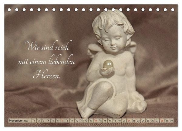 Produktbild: Engel - Die Worte der Liebe (Tischkalender 2027 DIN A5 quer), CALVENDO Monatskalender