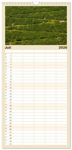 Produktbild: Familienplaner 2026 - Berge. Wege in die Natur mit 5 Spalten (Wandkalender, 21 x 45 cm) CALVENDO