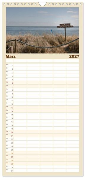 Produktbild: Familienplaner 2027 - Sylt-Momente mit 5 Spalten (Wandkalender, 21 x 45 cm) CALVENDO