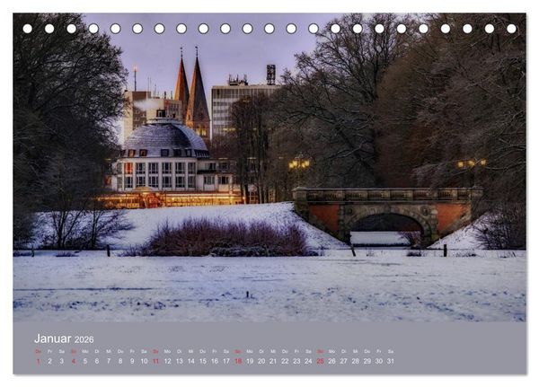 Produktbild: Nachts in Bremen (Tischkalender 2026 DIN A5 quer), CALVENDO Monatskalender
