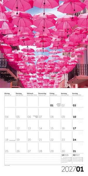 Produktbild: Die Farbe Pink Kalender 2027 - 30x30 - Art12