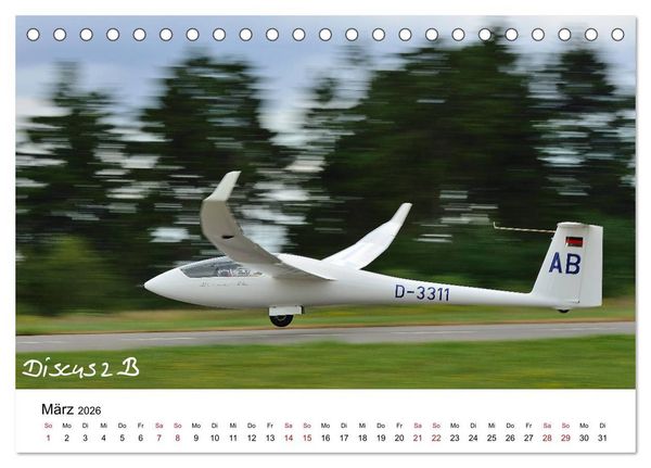 Produktbild: Flugzeuge auf der Wasserkuppe 2026 (Tischkalender 2026 DIN A5 quer), CALVENDO Monatskalender