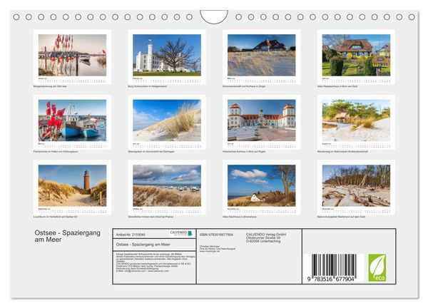 Produktbild: Ostsee - Spaziergang am Meer (Wandkalender 2026 DIN A4 quer), CALVENDO Monatskalender