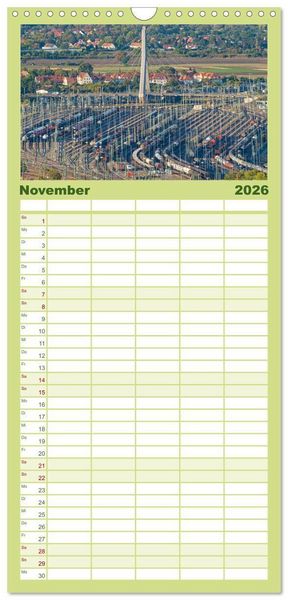 Produktbild: Familienplaner 2026 - Halle an der Saale von oben mit 5 Spalten (Wandkalender, 21 x 45 cm) CALVENDO