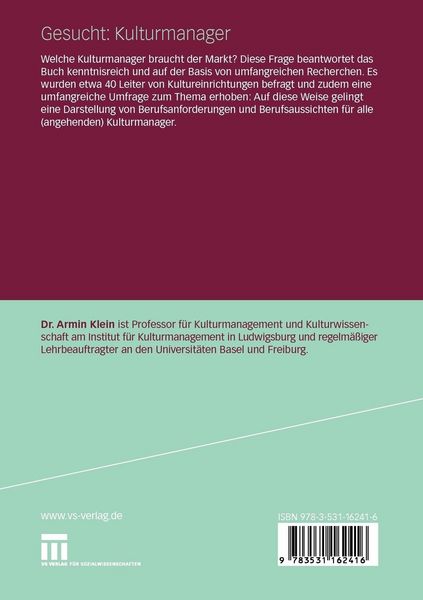 Produktbild: Gesucht: Kulturmanager