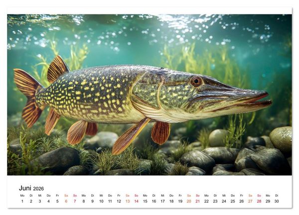 Produktbild: Jagd auf den Hecht (Wandkalender 2026 DIN A2 quer), CALVENDO Monatskalender