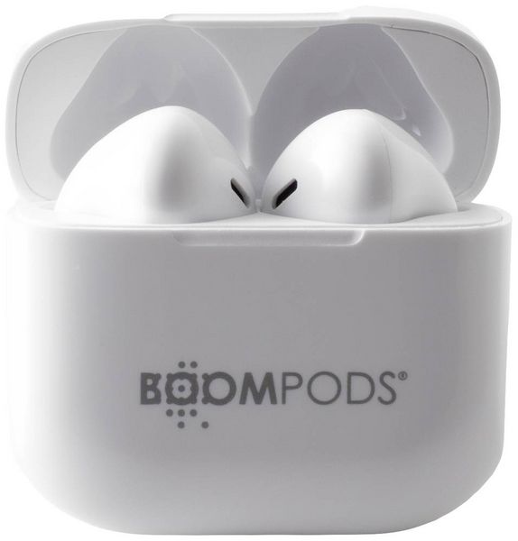 Produktbild: Boompods Bassline Compact In Ear Kopfh&ouml;rer Bluetooth&reg; Wei&szlig; Headset, Klang-Personalisierung, Lautst&auml;rkeregelung, Schwei&szlig;resistent