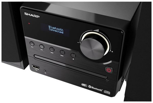 Produktbild: Sharp XL-B517D Stereoanlage Bluetooth&reg;, AUX, DAB+, USB, UKW, Inkl. Fernbedienung 45 W Schwarz, Holz