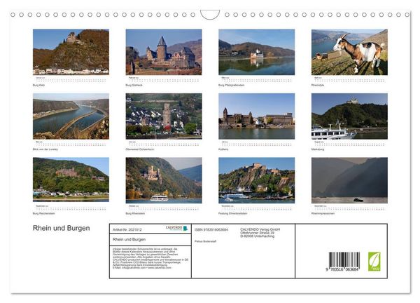 Produktbild: Rhein und Burgen (Wandkalender 2026 DIN A3 quer), CALVENDO Monatskalender